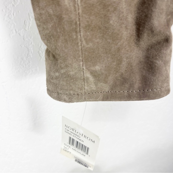 BLANKNYC Suede Moto Jacket Sand Stoner Brown Leather Zip Size Medium M NWT - Picture 5 of 9
